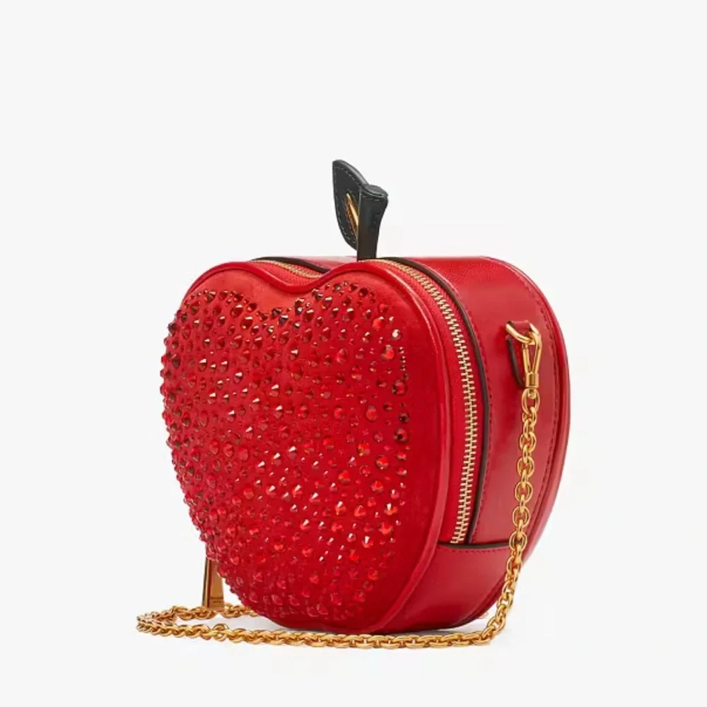 Kate Spade NWT Big Apple Embellished 3d Crossbody Red Beaded Novelty Apple Purse - Picture 14 of 17